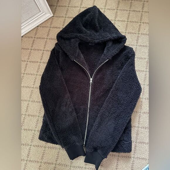 ATM Teddy Bear black long sleeved hooded jacket with front zipper M - Picture 5 of 7